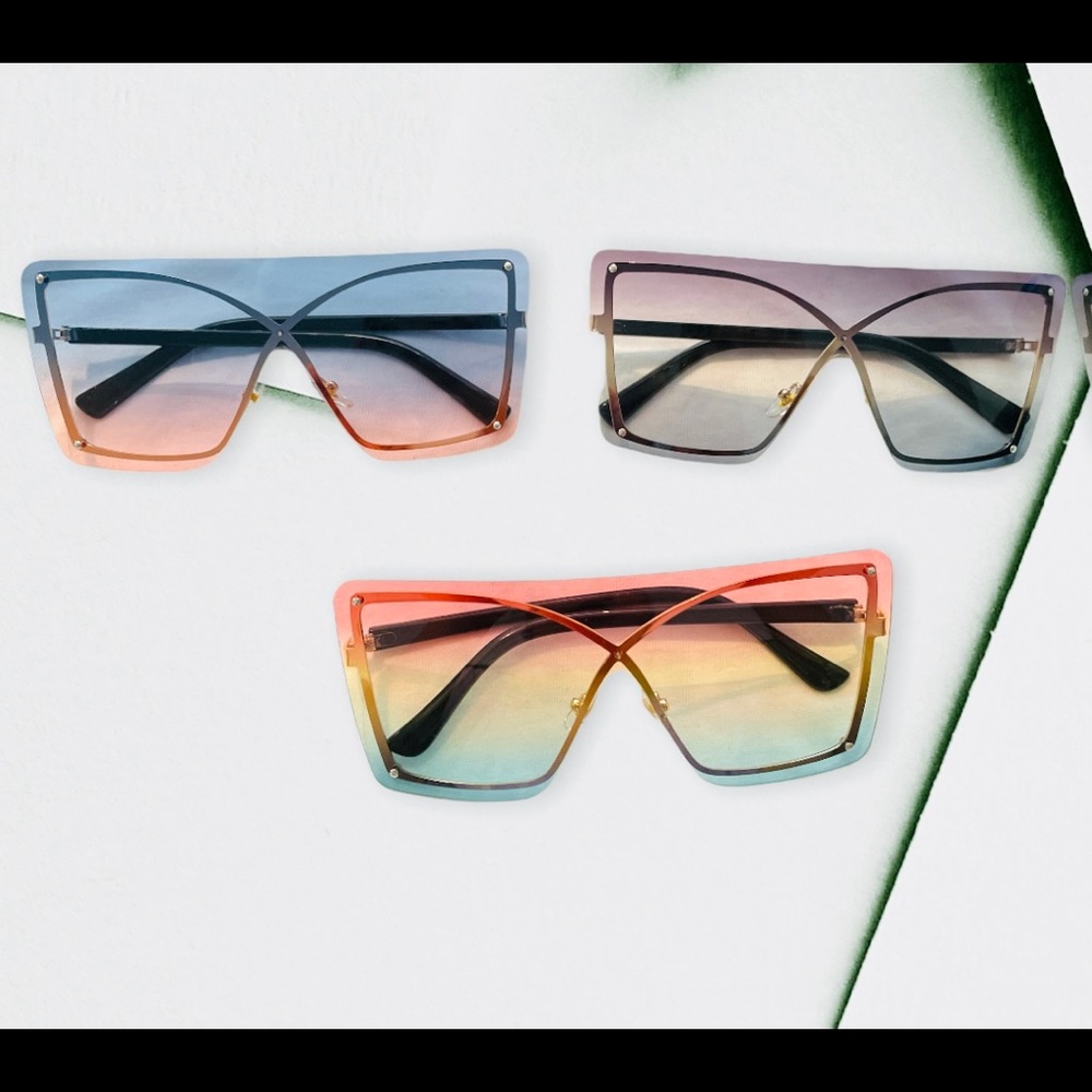 New frameless one piece sunglasses x pattern fashion women sunglasses trends
